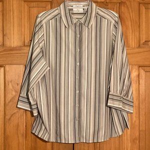 NWOT Vintage Studio Works 3/4 Sleeve Top Blouse Size 1X